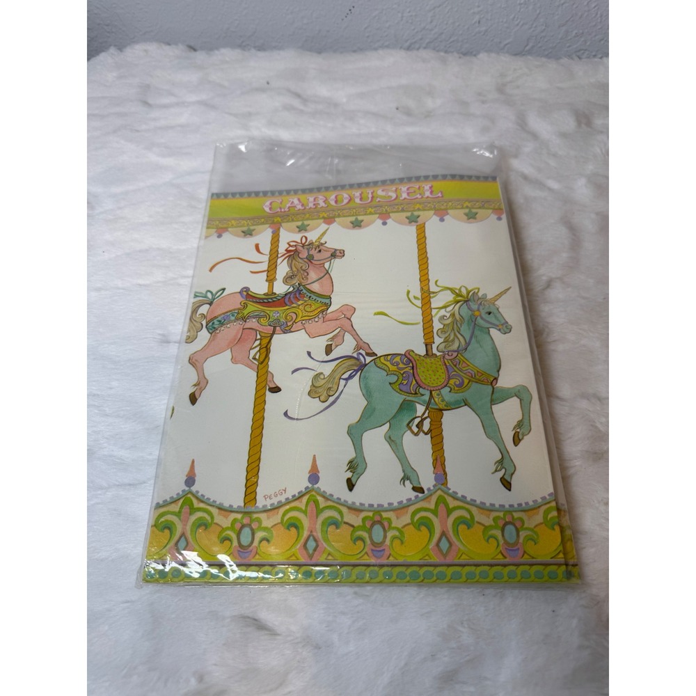 Vintage 1984 Current Inc Carousel Stationery Gift Set Unicorns 5668-2 New